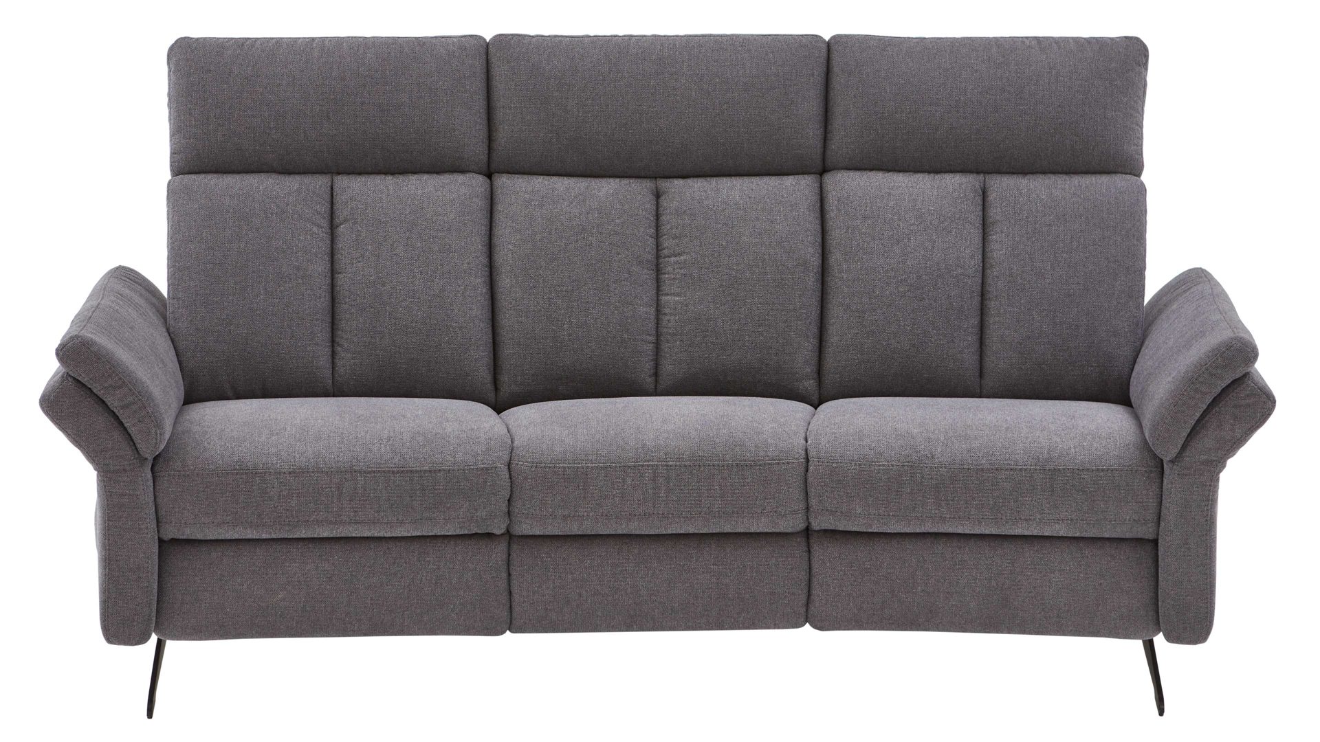 Dreisitzer OrthoSedis aus Stoff in Anthrazit Polsterprogramm OrthoSedis 4.0 - Rundsofa mit Funktionen anthrazitfarbener Stoffbezug Sofia clean - Länge ca. 235 cm