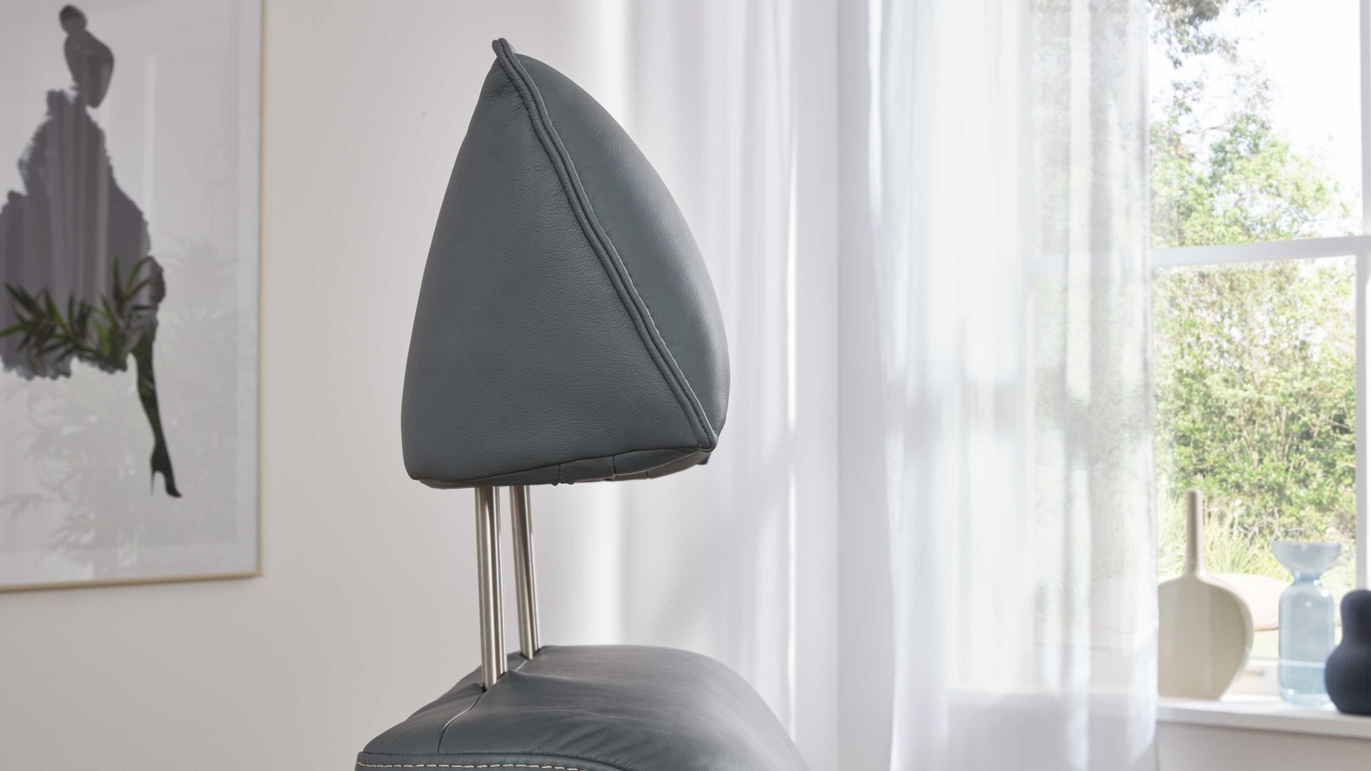 Relaxsessel comfortmaster besser sitzen, liegen, leben aus Leder in Hellblau Comfortmaster 7267 - Relaxsessel 24L44 manuell - seefarbenes LongLife-Leder & anthrazitfarbener Sternfuß