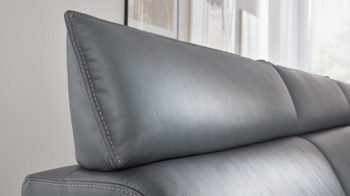 Ecksofa comfortmaster besser sitzen, liegen, leben aus Leder in Hellblau Comfortmaster Spektra 1267 - Ecksofa seefarbenes LongLife-Leder - Stellfläche ca. 289 x 243 cm