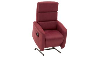 Relaxsessel OrthoSedis aus Kunstfaser in Rot OrthoSedis OS-HU1043 - Relaxsessel A8 mit Aufstehhilfe und Federkern weinrote Mikrofaser Deluxe - Ergonomie S