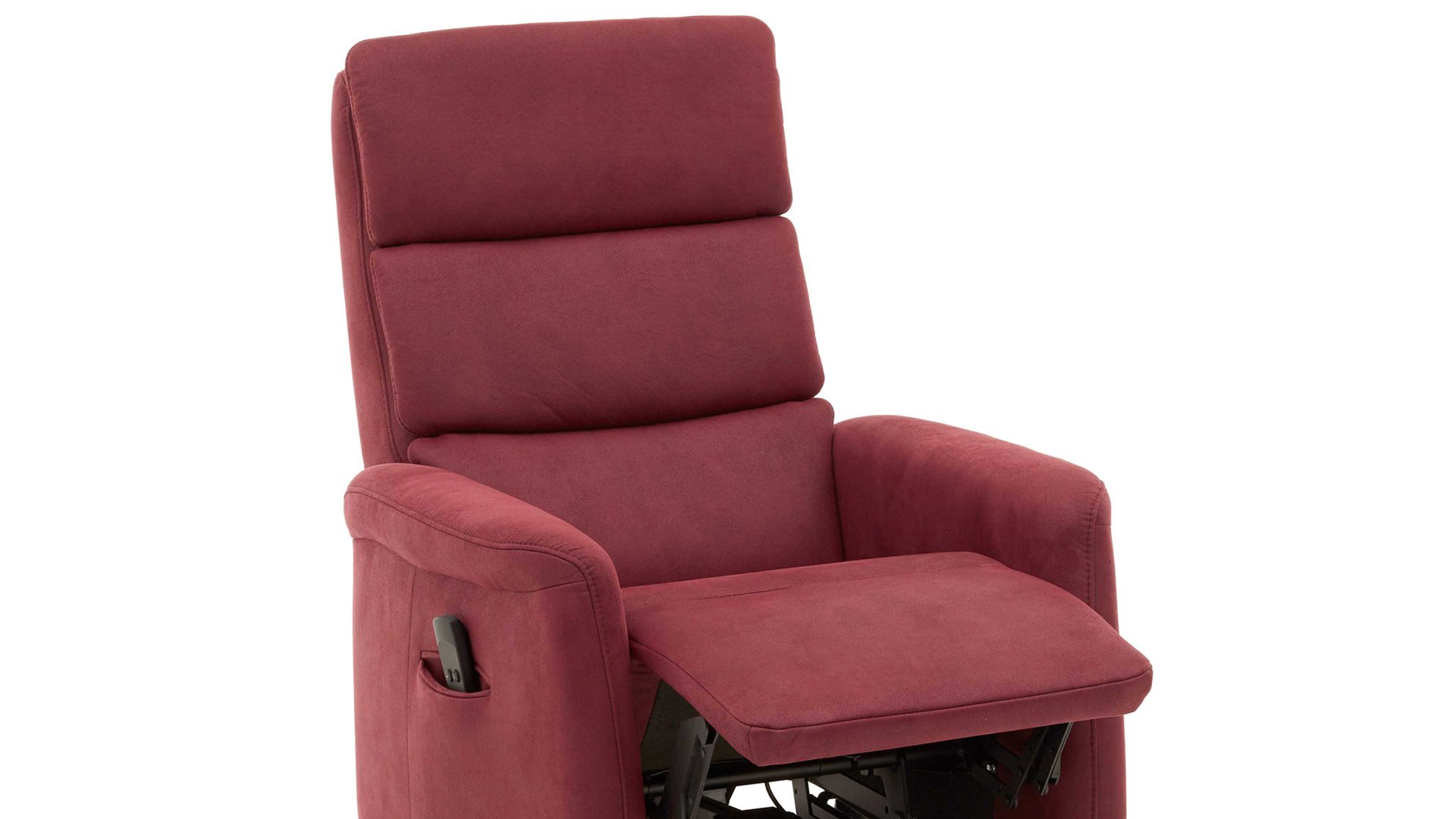 Relaxsessel OrthoSedis aus Kunstfaser in Rot OrthoSedis OS-HU1043 - Relaxsessel A8 mit Aufstehhilfe und Federkern weinrote Mikrofaser Deluxe - Ergonomie S