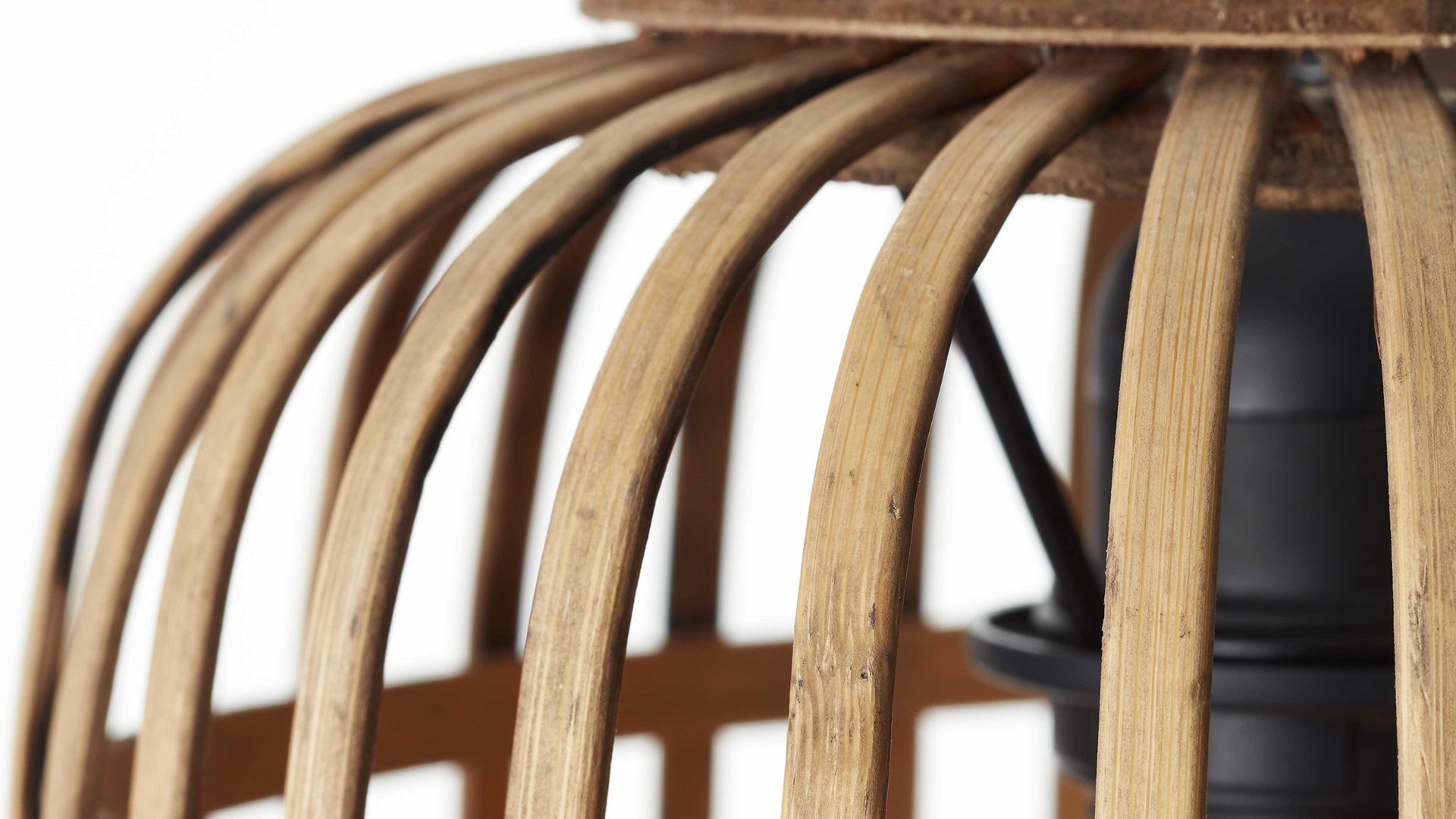 Pendelleuchte Brilliant aus Geflecht in Hellbraun Brilliant Pendelleuchte Woodrow hellbrauner Bambus - Breite ca. 21 cm