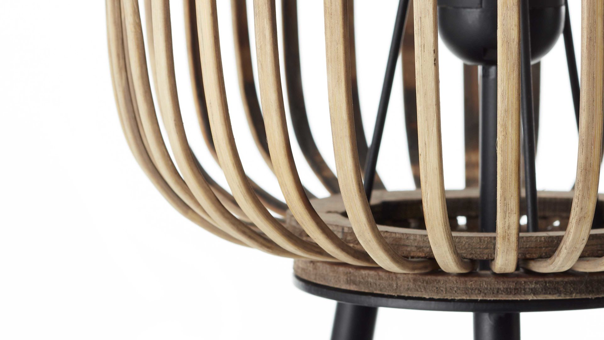 Stehleuchte Brilliant aus Geflecht in Hellbraun Brilliant Stehleuchte Woodrow hellbrauner Bambus & Metall  - Höhe ca. 130 cm