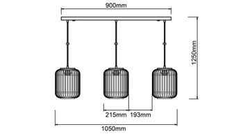 Pendelleuchte Brilliant aus Geflecht in Hellbraun Brilliant Pendelleuchte Woodrow hellbrauner Bambus - Breite ca. 105 cm