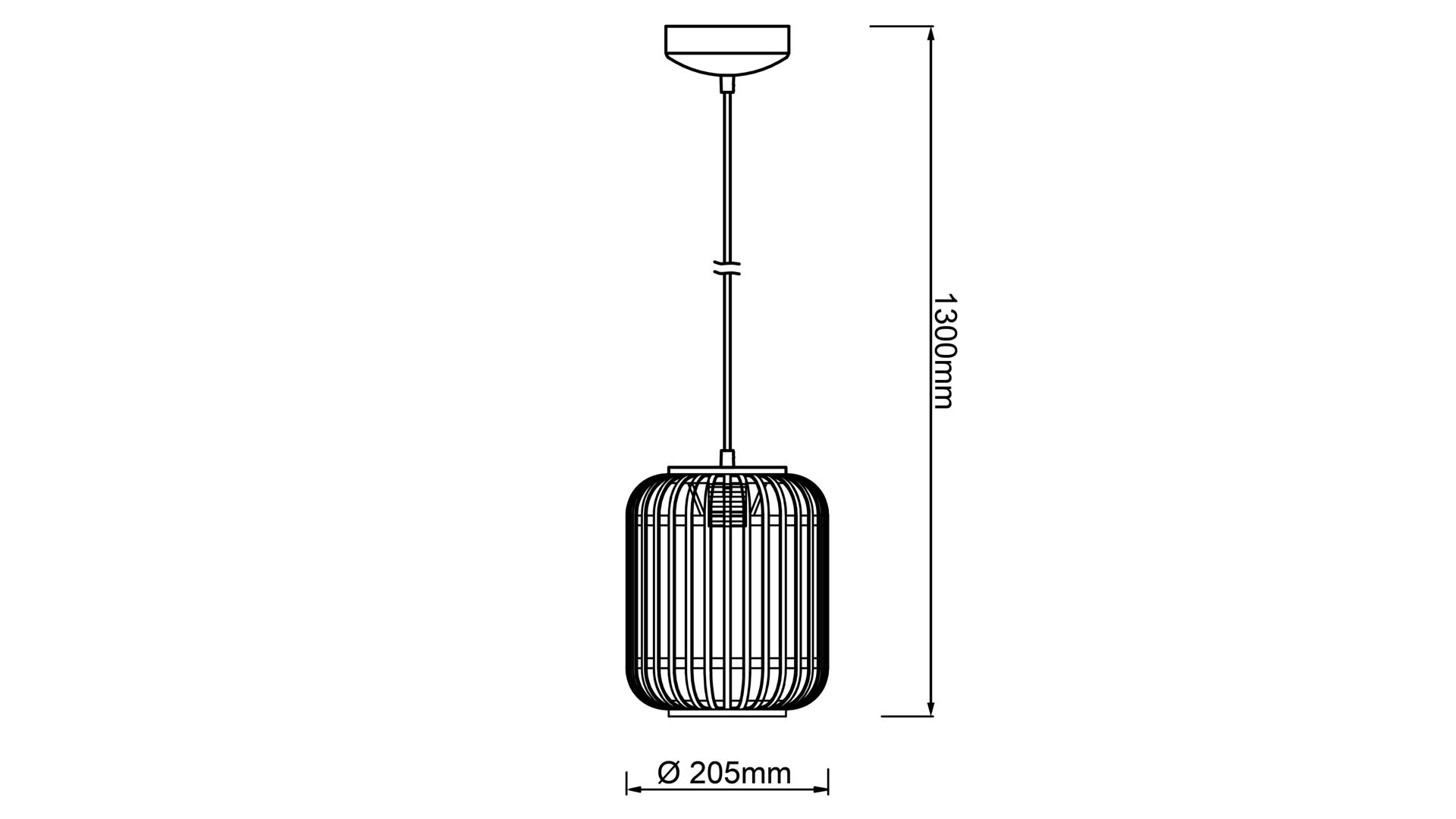 Pendelleuchte Brilliant aus Geflecht in Holzfarben Dunkel Brilliant Pendelleuchte Woodrow dunkler Bambus - Breite ca. 21 cm