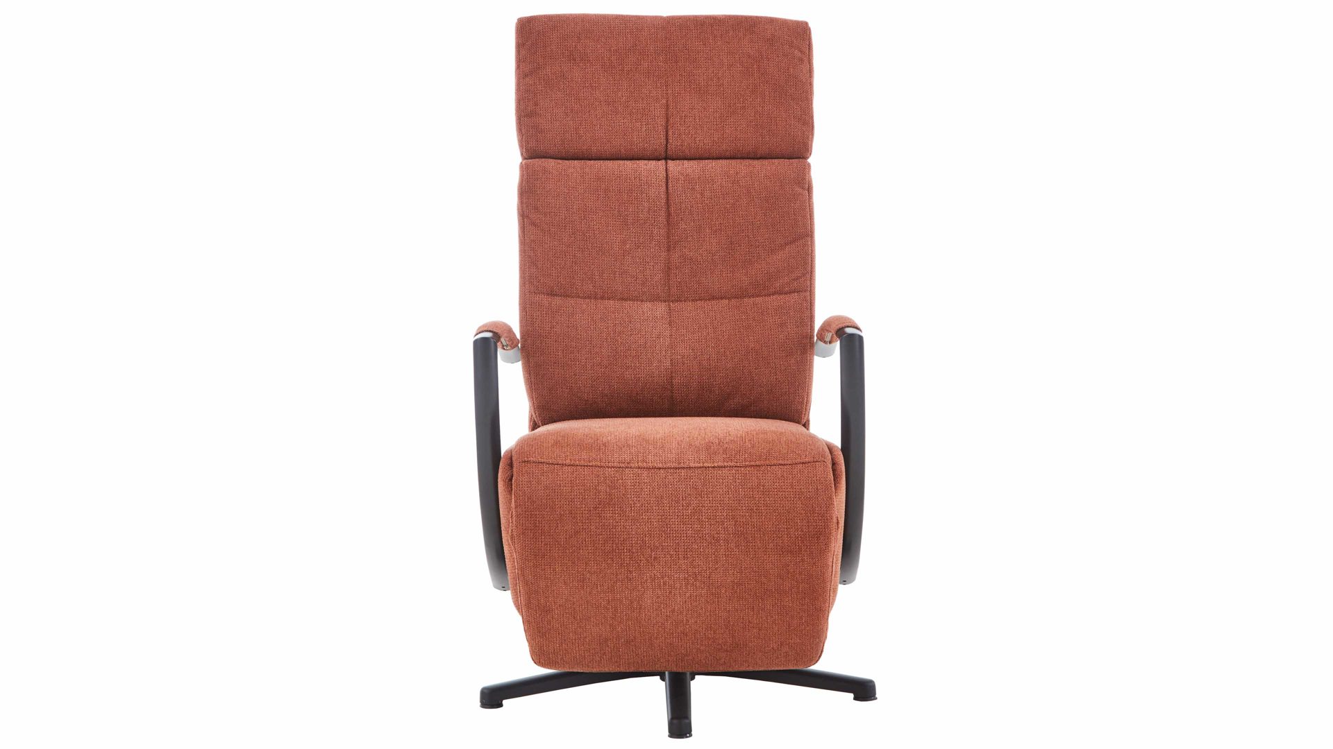 Relaxsessel KAWOO aus Stoff in Orange KAWOO Polsterprogramm Torino XC - Relaxsessel kupferfarbenes Flachgewebe Paris & schwarzer Sternfuß