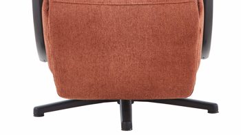 Relaxsessel KAWOO aus Stoff in Orange KAWOO Polsterprogramm Torino XC - Relaxsessel kupferfarbenes Flachgewebe Paris & schwarzer Sternfuß