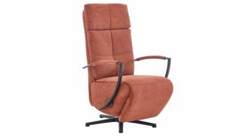 Relaxsessel KAWOO aus Stoff in Orange KAWOO Polsterprogramm Torino XC - Relaxsessel kupferfarbenes Flachgewebe Paris & schwarzer Sternfuß