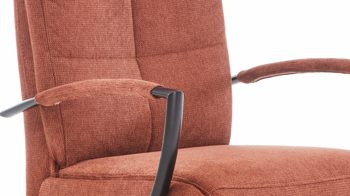 Relaxsessel KAWOO aus Stoff in Orange KAWOO Polsterprogramm Torino XC - Relaxsessel kupferfarbenes Flachgewebe Paris & schwarzer Sternfuß