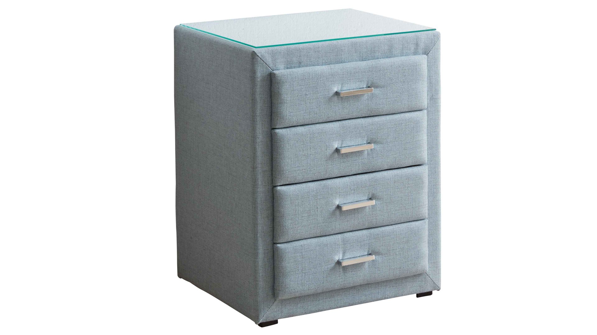 Nachtkommode comfortmaster besser sitzen, liegen, leben aus Stoff in Hellblau Comfortmaster OC-PB21004 - Nachtkommode 43 eisblaues Flachgewebe Fobos 377307 – vier Schubladen
