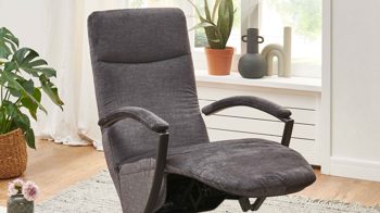 Relaxsessel modulmaster aus Stoff in Anthrazit Modulmaster MM-ZE1062 - Relaxsessel 1DRF M2 anthrazitfarbener Velours Joyce & schwarzer Sternfuß AD4S