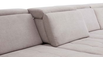 Ecksofa modulmaster aus Stoff in Hellgrau Modulmaster MM-MP1109 - Wohnlandschaft granitfarbene Chenille Nemo & schwarze Metallfüße - Stellfläche ca. 387 x 220 cm