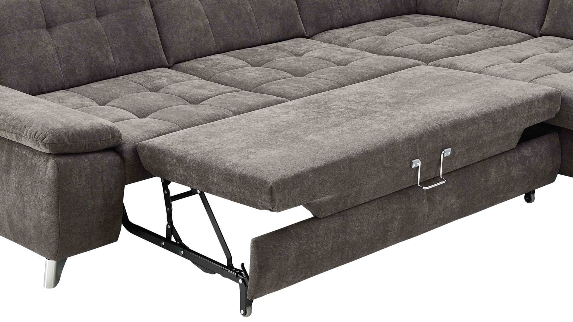 Funktion modulmaster aus Metall in Transparent Modulmaster MM-MP1078 - Bettfunktion schieferfarbene Chenille Charly - für Dreisitzer