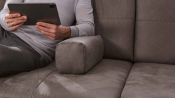 Kissen modulmaster aus Stoff in Grau Modulmaster MM-MP1139 - Armlehnkissen graue Mikrofaser Saddle - ca. 47 x 15 cm