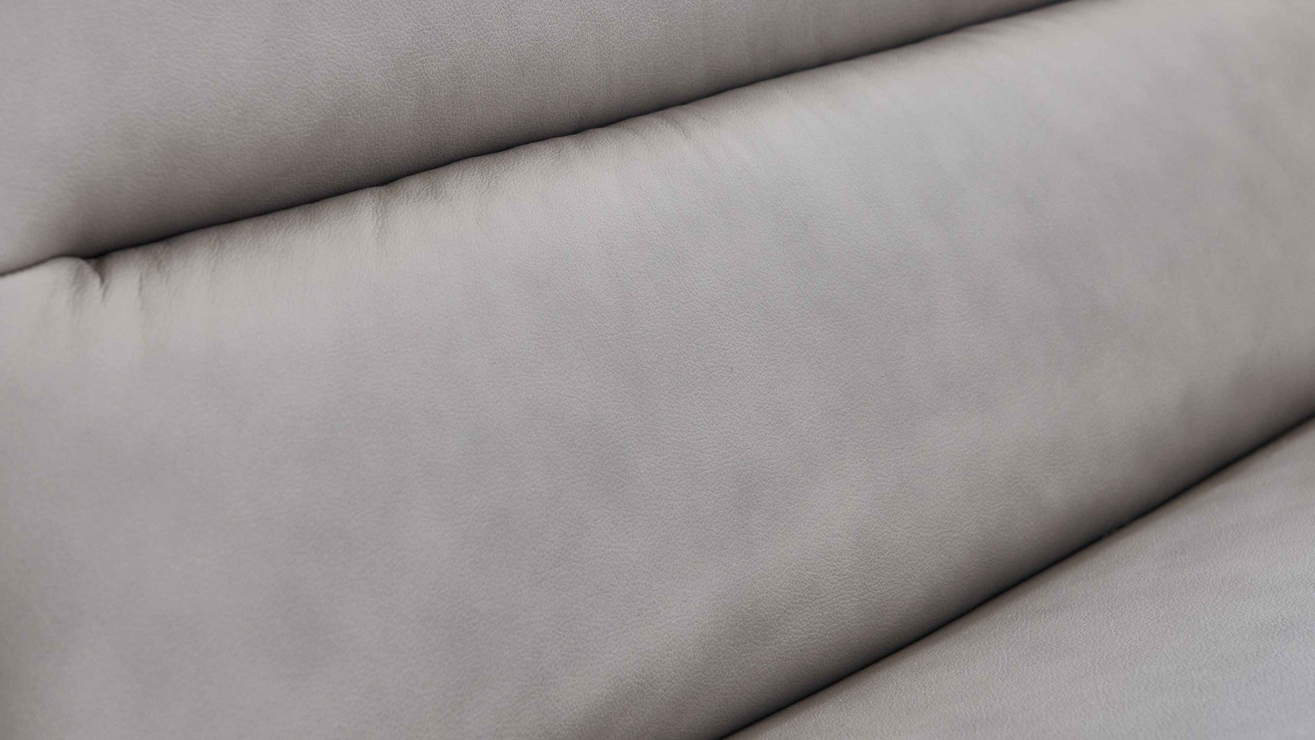 Ecksofa modulmaster aus Leder in Hellgrau Modulmaster MM-PN1102 - Ecksofa granitfarbenes Leder Torro & Alufüße - Stellfläche ca. 264 x 249 cm