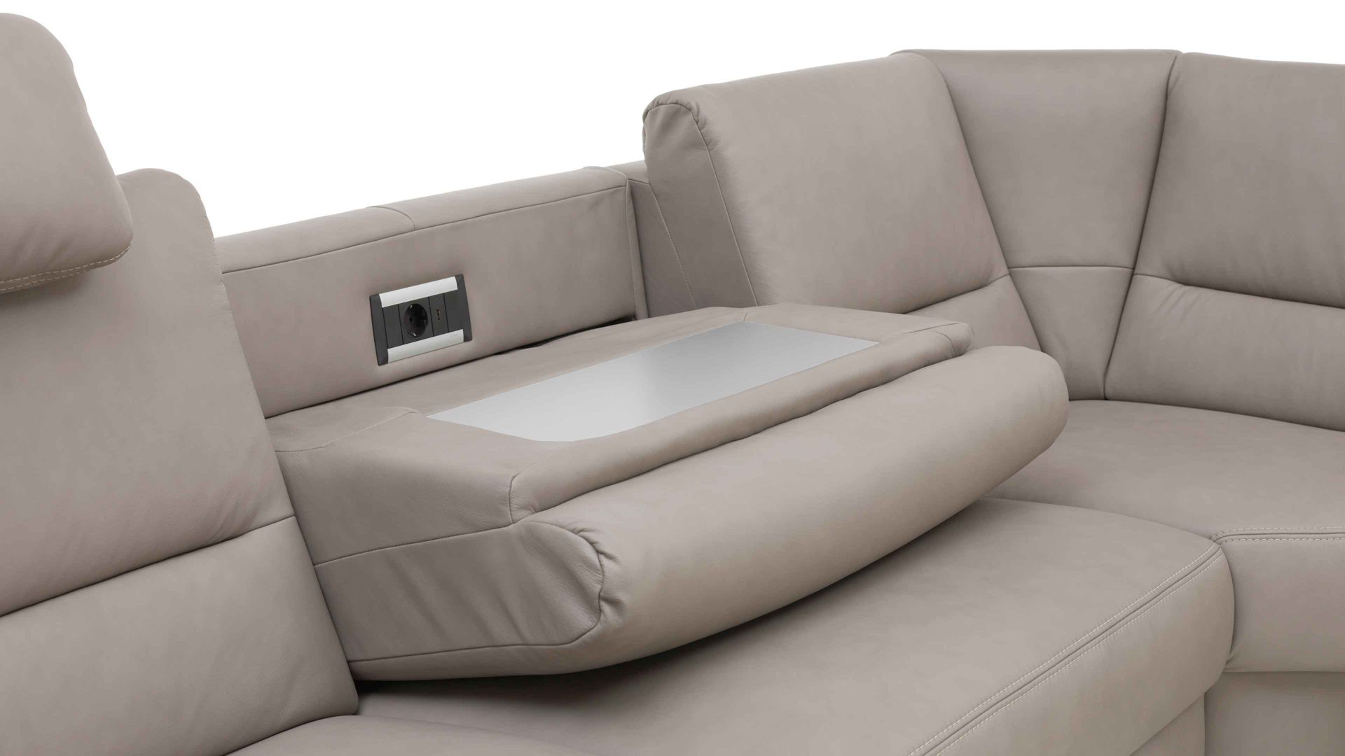 Funktion modulmaster aus Holz in Silber Modulmaster MM-PN1102 - Funktionsablage USB & Steckdose