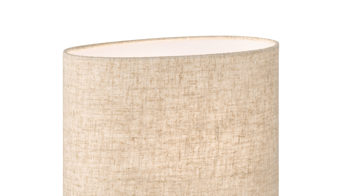Tischleuchte Fh fischer & honsel aus Textil in Beige FH Tischleuchte Tobse holzfarbene Keramik & Leinen - Höhe ca. 39 cm