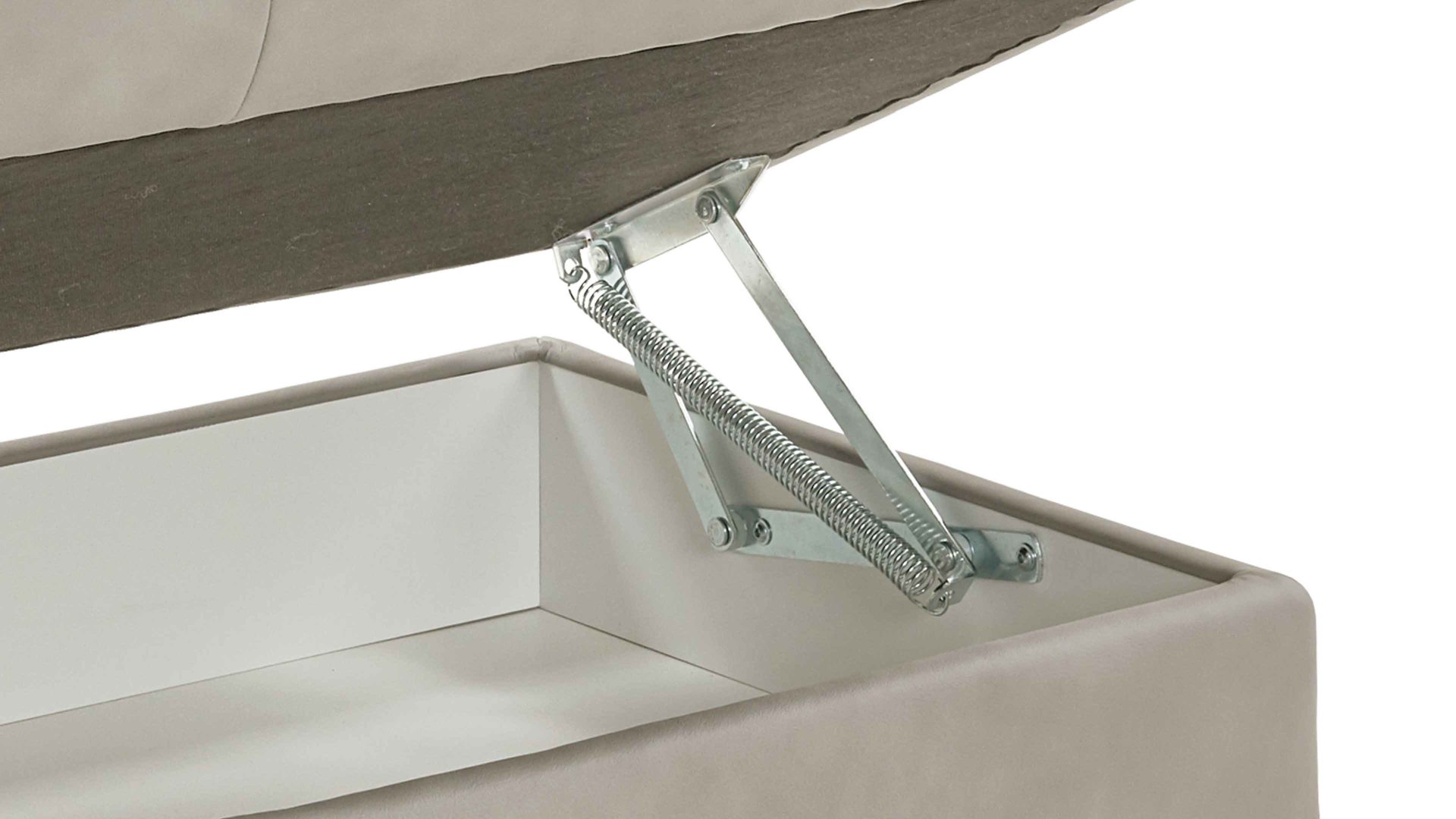 Funktionshocker modulmaster aus Leder in Hellgrau Modulmaster MM-PN1161 - XXL-Funktionshocker alufarbenes LongLifeLeder Vivre & schwarze Winkelfüße - ca. 130 x 65 cm