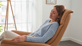 Relaxsessel modulmaster aus Leder in Hellbraun Modulmaster MM-PN1062  - Relaxsessel 1DRF honigfarbenes Leder Torro & schwarzer Alu-Sternfuß V1S