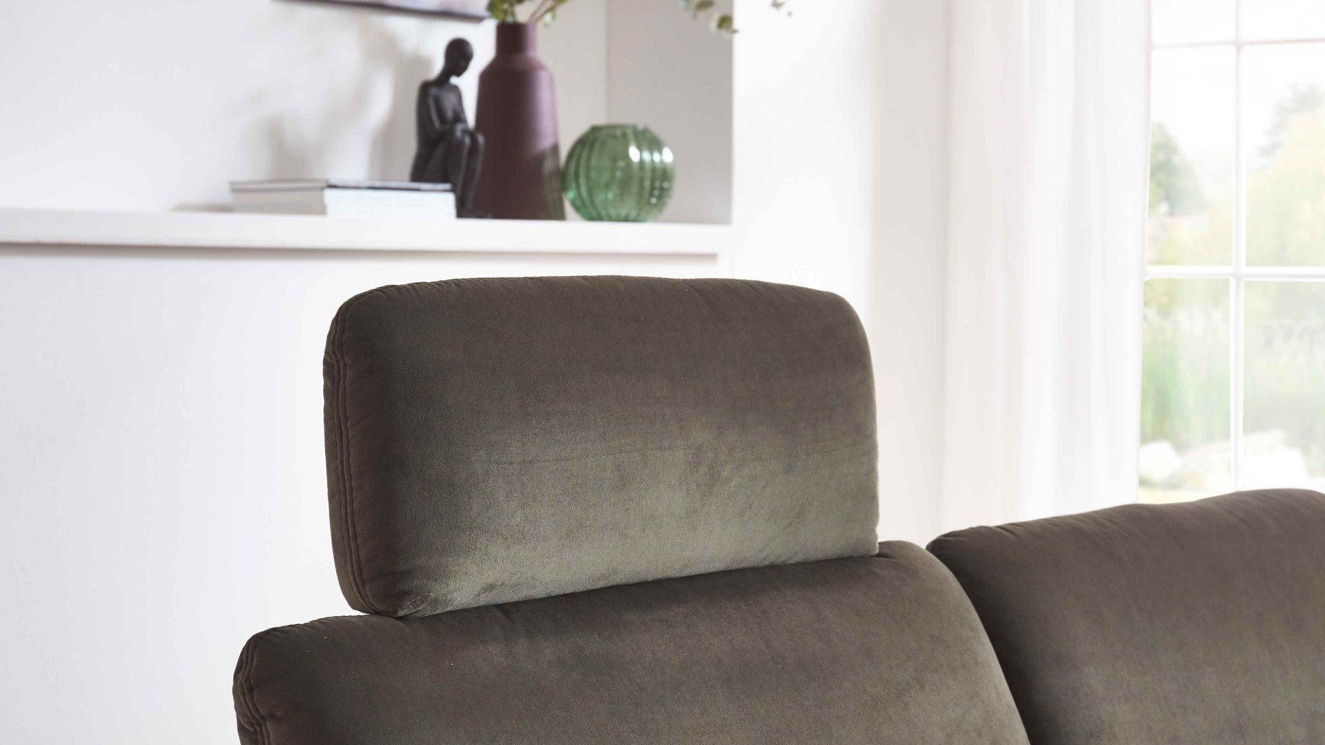 Kopfstütze modulmaster aus Stoff in Dunkelgrün Modulmaster MM-ZE1156 - Kopfstütze KSG olivgrüne Wirkware Salsa - ca. 62 x 25 cm