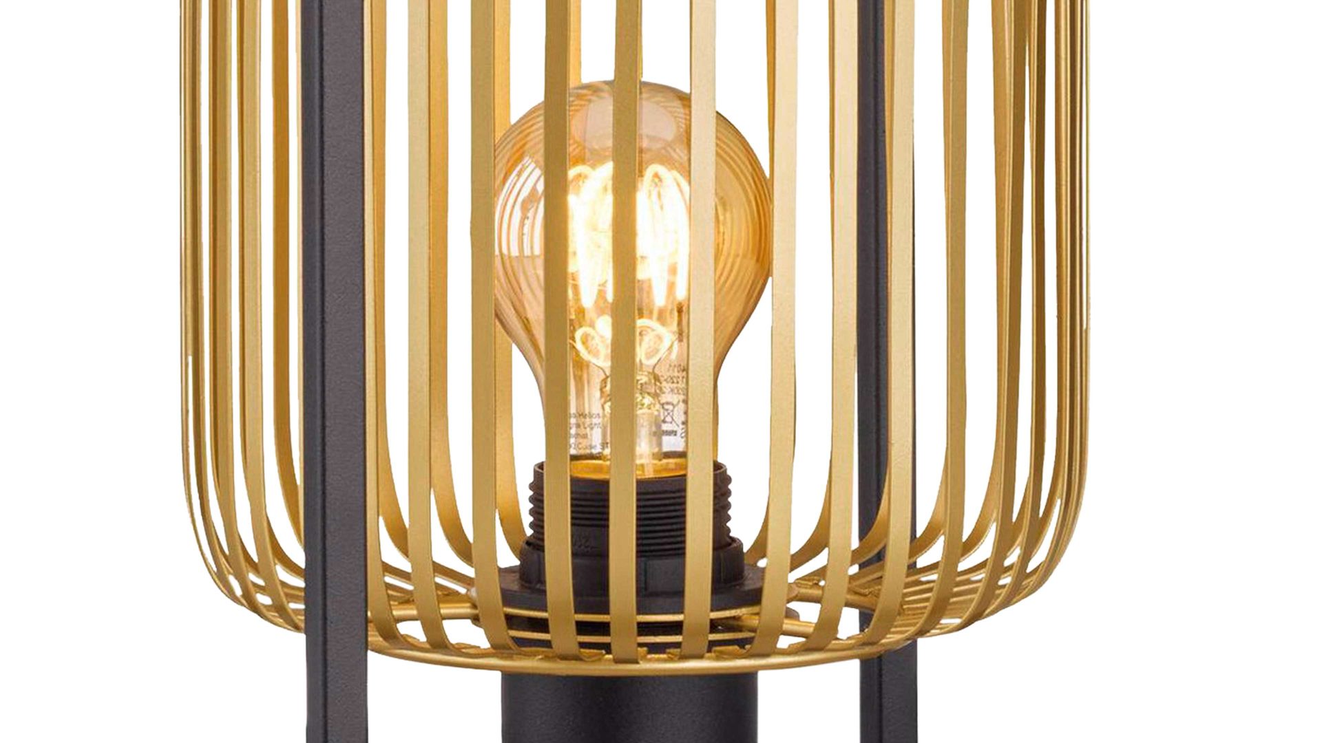 Tischleuchte Fh fischer & honsel aus Metall in Schwarz FH Tischleuchte Caydo Sandschwarz & Gold - Höhe ca. 27 cm