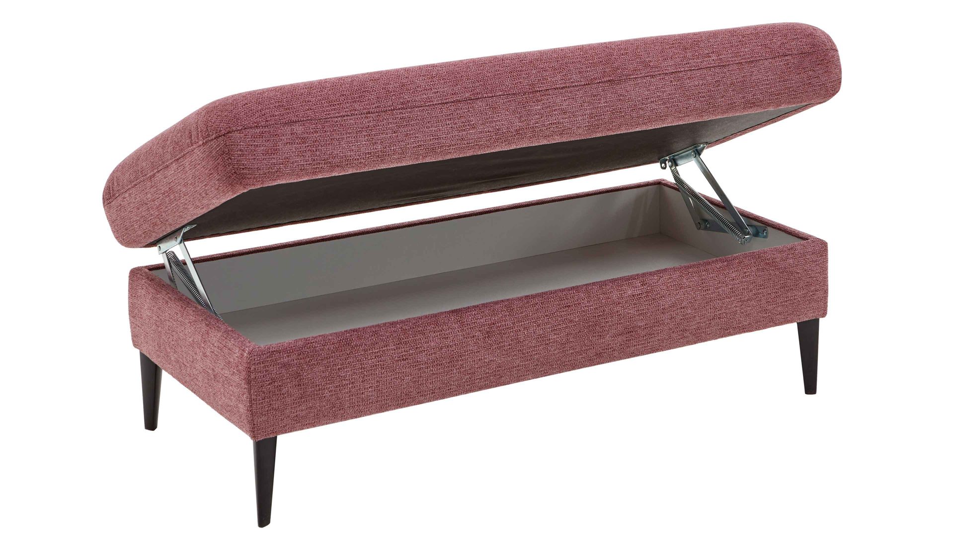 Funktionshocker modulmaster aus Stoff in Rosa Modulmaster MM-ZE1130 - XXL-Funktionshocker rosé Webstoff Famosa wine & schwarze Alufüße - ca. 130 x 65 cm