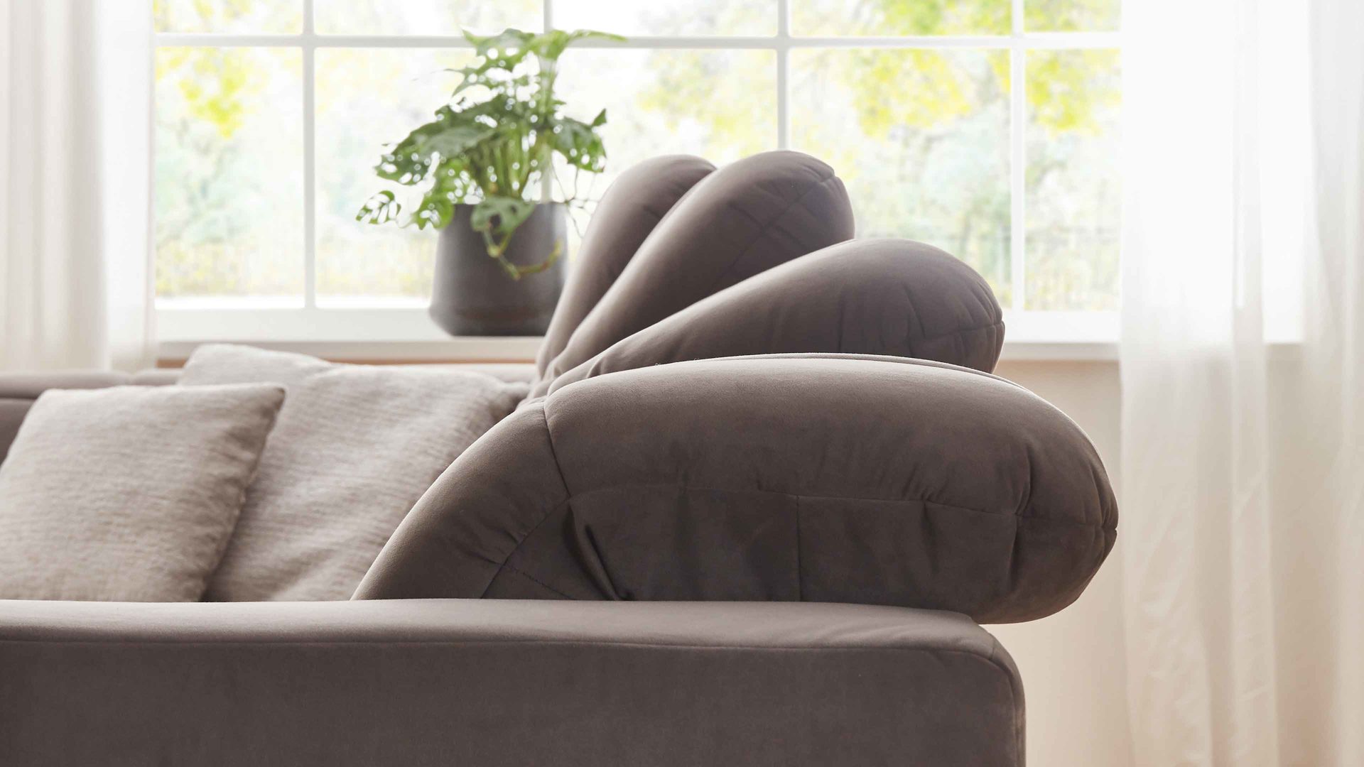 Ecksofa modulmaster aus Stoff in Grau Modulmaster MM-MP1152 - Wohnlandschaft graue Wirkware Salsa & schwarze Metallfüße - Stellfläche ca. 212 x 383 cm