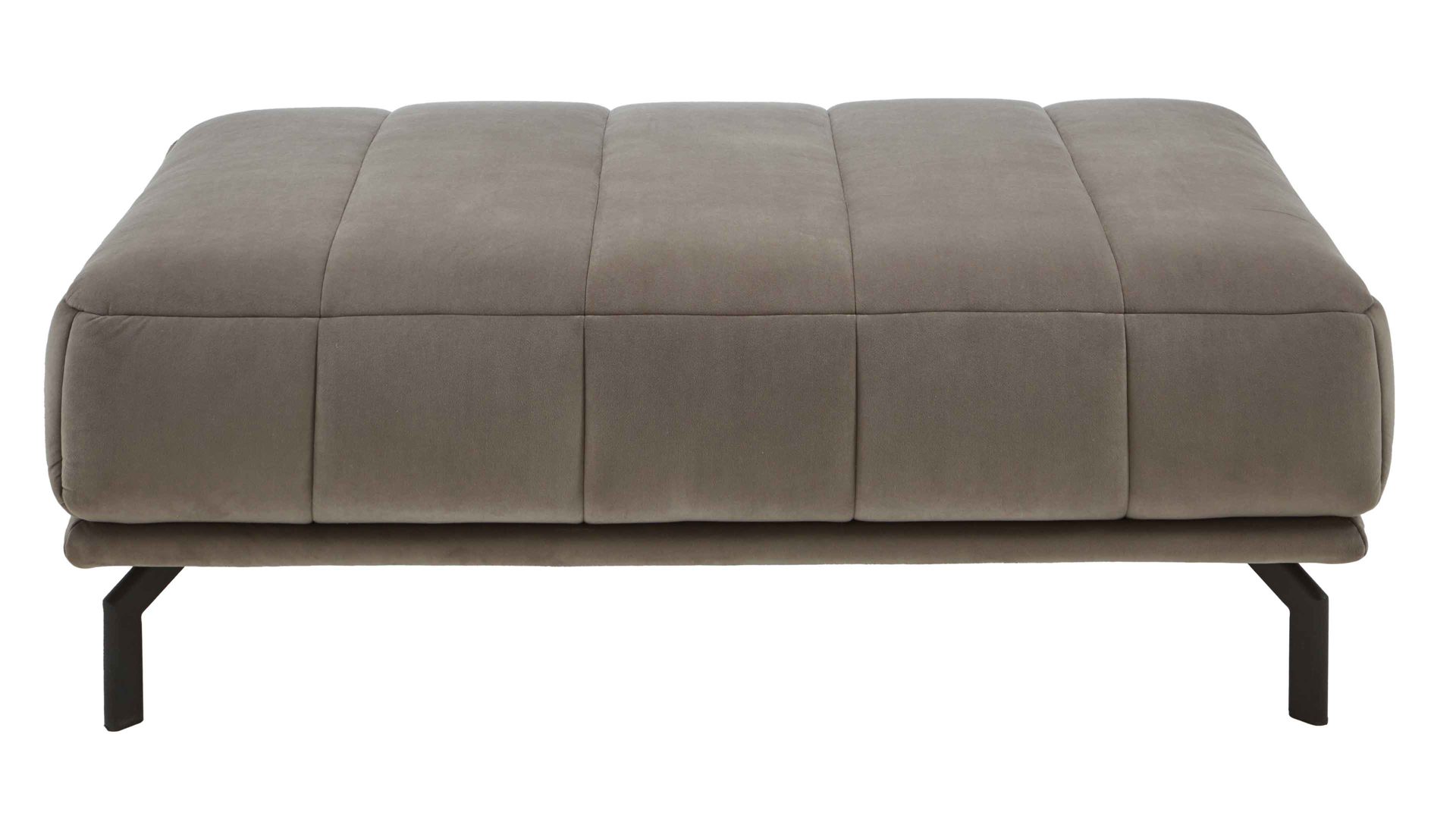 Polsterhocker modulmaster aus Stoff in Grau Modulmaster MM-MP1152 - XXL-Hocker graue Wirkware Salsa & schwarze Metallfüße - ca.  127 x 77 cm