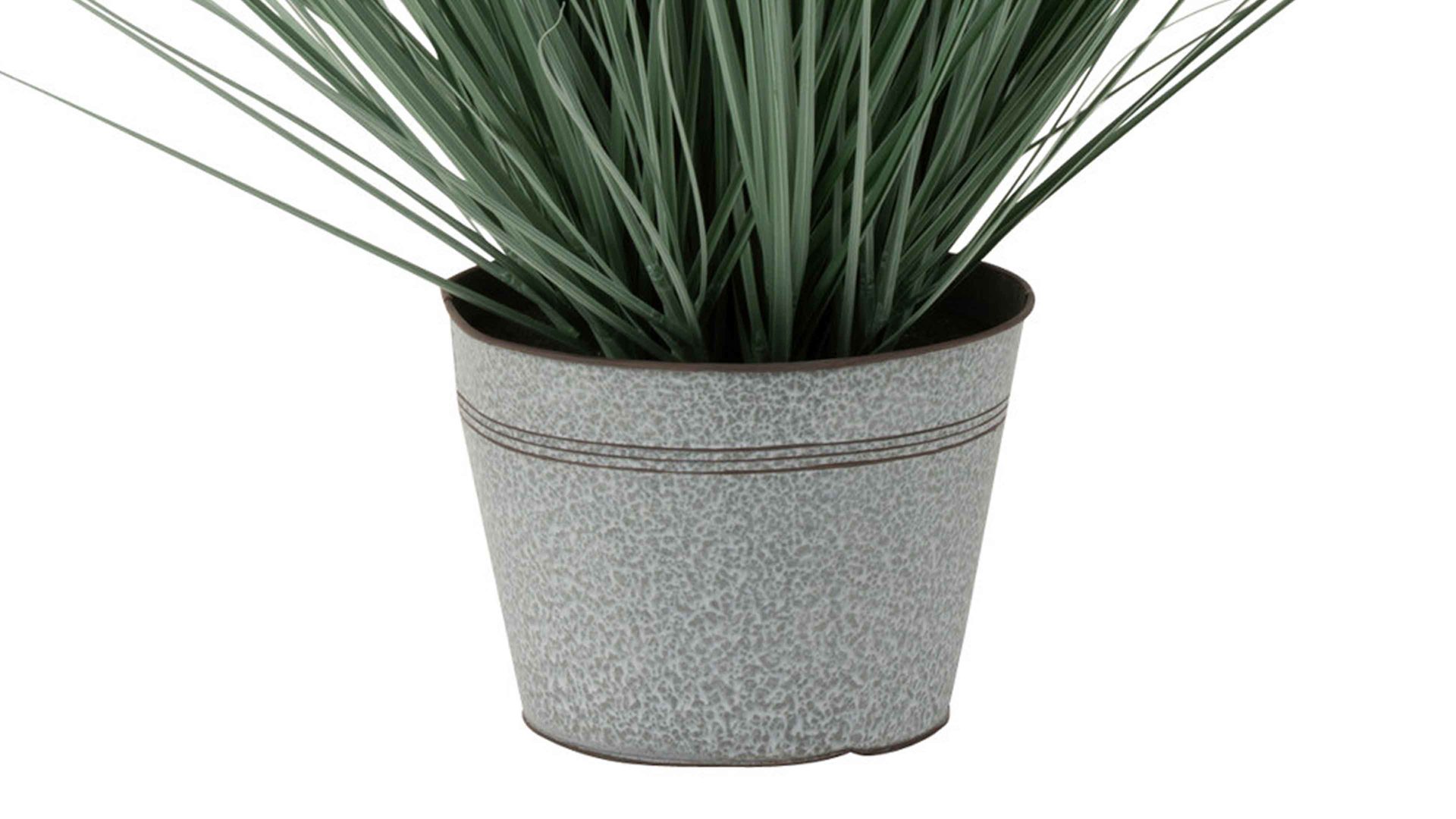 Pflanze Jolipa aus Kunststoff in Grün Ziergras im Übertopf grüner Kunststoff & Metall - Höhe ca. 82 cm