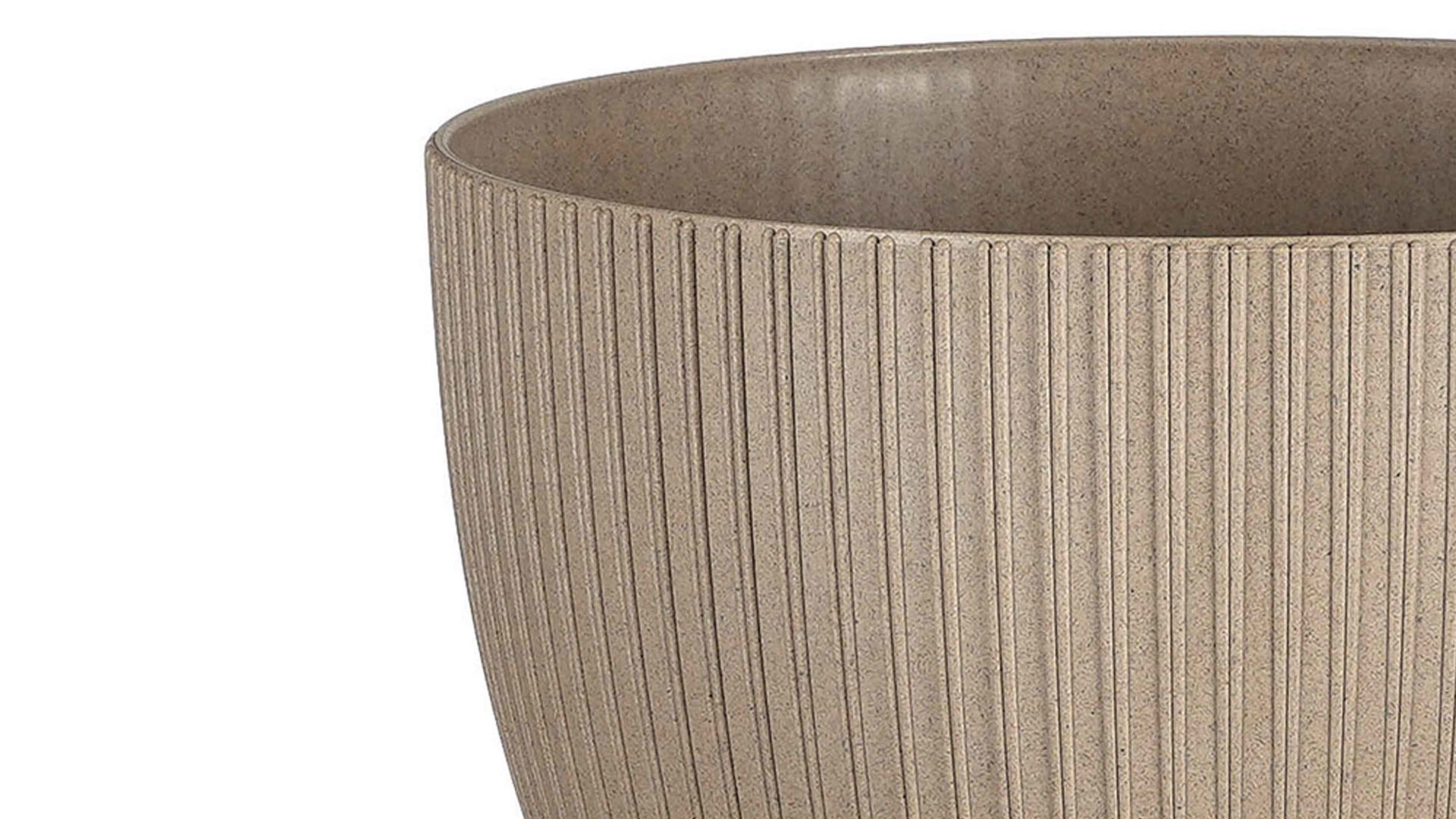 Pflanzkübel Edelman® aus Kunststoff in Hellbraun Pflanzschale Doppio taupefarbener Kunststoff - Durchmesser ca. 33 cm