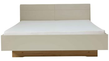 Bettgestell Interliving aus Holz in Hellgrau Interliving Schlafzimmer Serie 1026 – Bettgestell Champagner & Eiche bianco - Liegefläche ca. 180 x 200 cm