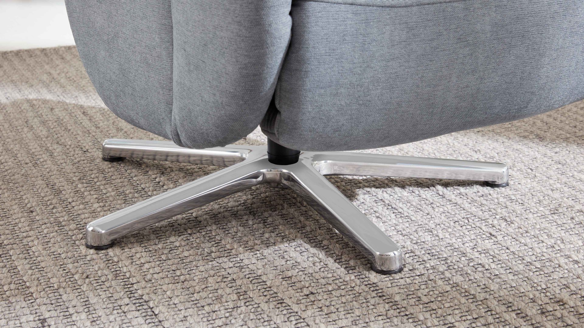 Relaxsessel modulmaster aus Stoff in Hellblau Modulmaster MM-MP1063 - Relaxsessel 1DRF stahlfarbene Chenille Nemo & Chrom-Kreuzfuß