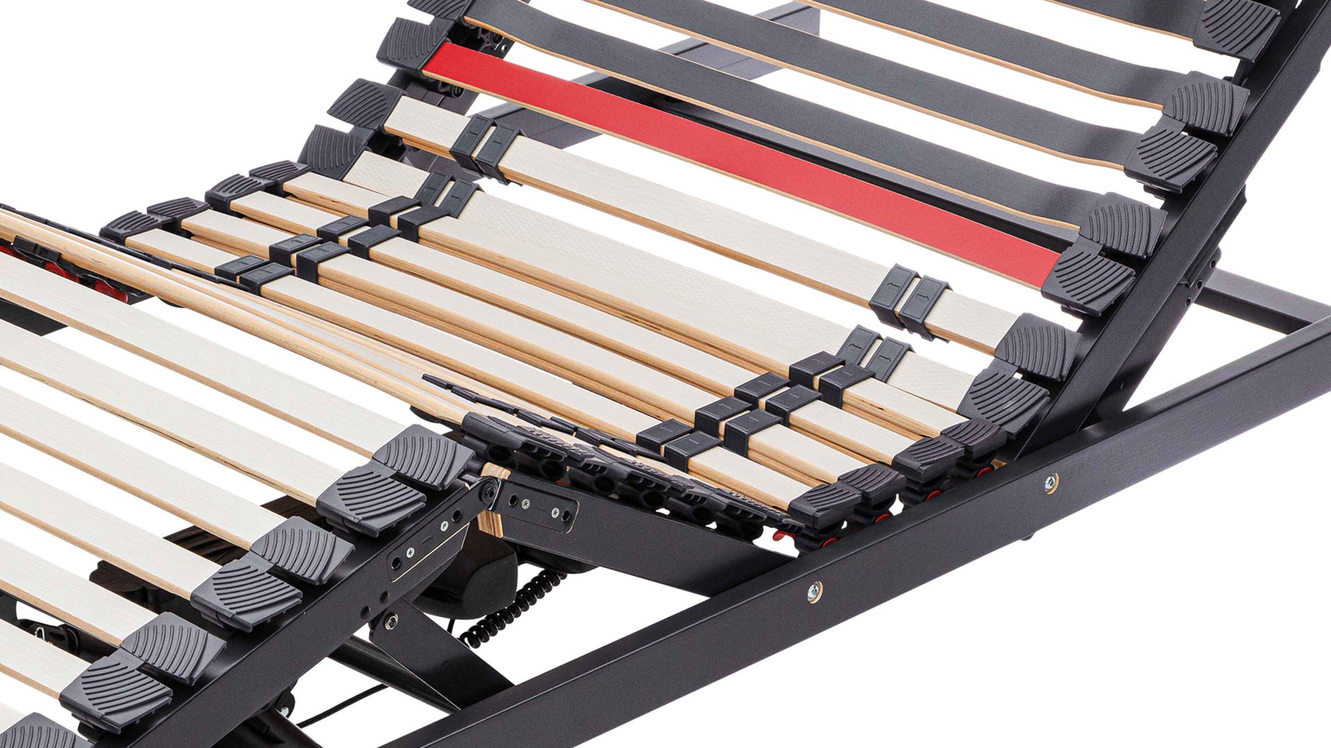 Lattenrost Interliving aus Holz in Anthrazit Interliving Lattenrost Serie 1950 - V6586 Funk & drei Motoren – Liegefläche ca. 140 x 200 cm