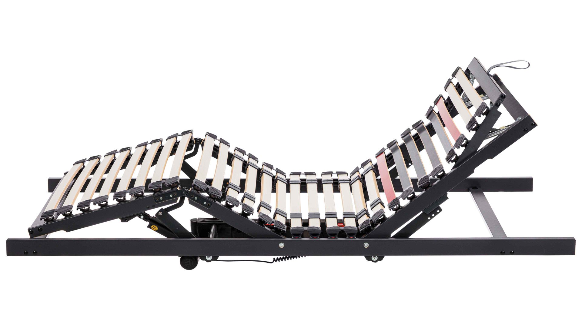 Lattenrost Interliving aus Holz in Anthrazit Interliving Lattenrost Serie 1950 mit zwei Motoren Kabel & zwei Motoren – Liegefläche ca. 90 x 190 cm