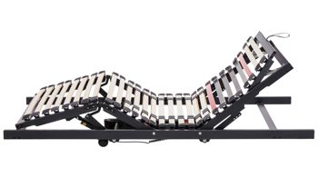 Lattenrost Interliving aus Holz in Anthrazit Interliving Lattenrost Serie 1950 - V6581 Kabel & zwei Motoren – Liegefläche ca. 140 x 200 cm