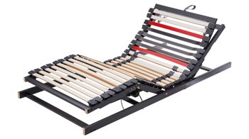 Lattenrost Interliving aus Holz in Anthrazit Interliving Lattenrost Serie 1950 mit Funksteuerung Funk & zwei Motoren – Liegefläche ca. 80 x 190 cm