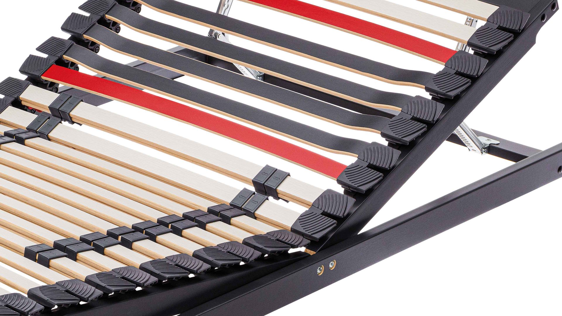 Lattenrost Interliving aus Holz in Anthrazit Interliving Lattenrost Serie 1950 manuell verstellbar – Liegefläche ca. 80 x 200 cm