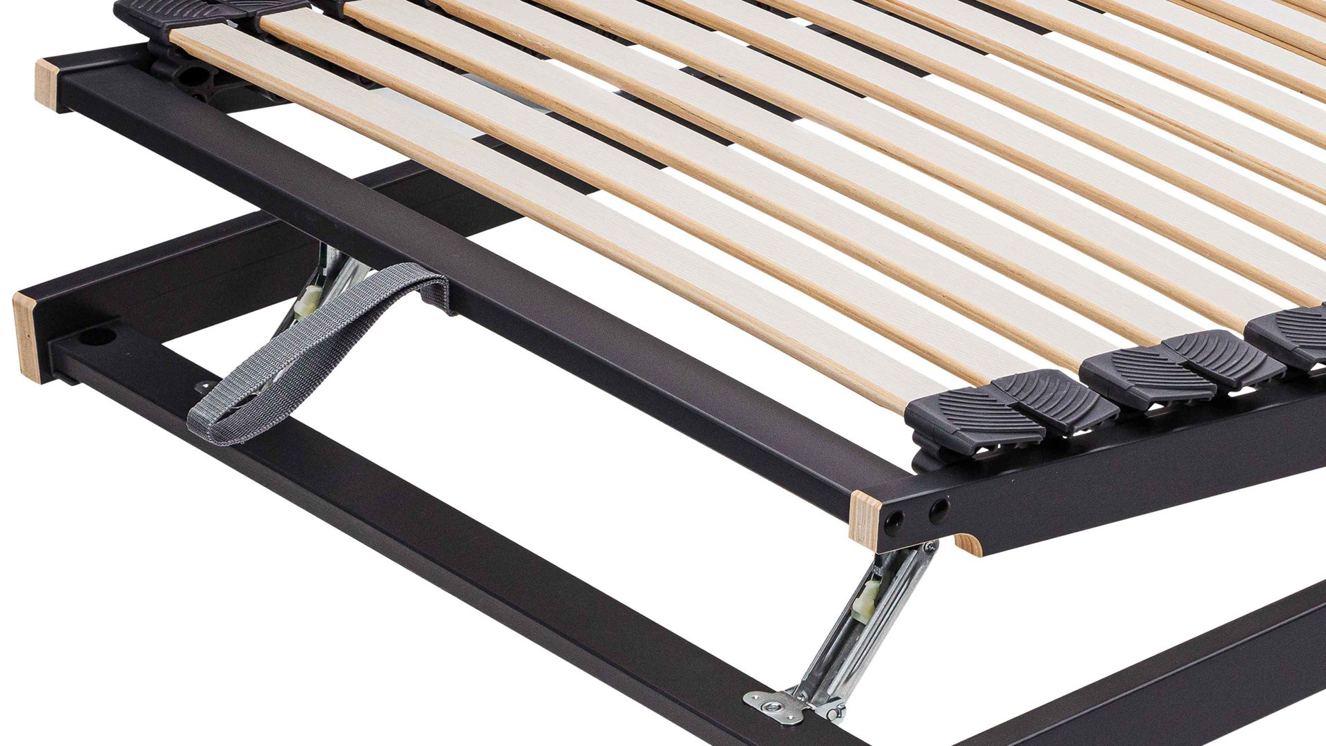 Lattenrost Interliving aus Holz in Anthrazit Interliving Lattenrost Serie 1950 - V6555 mit Hebehilfe manuell verstellbar – Liegefläche ca. 100 x 200 cm