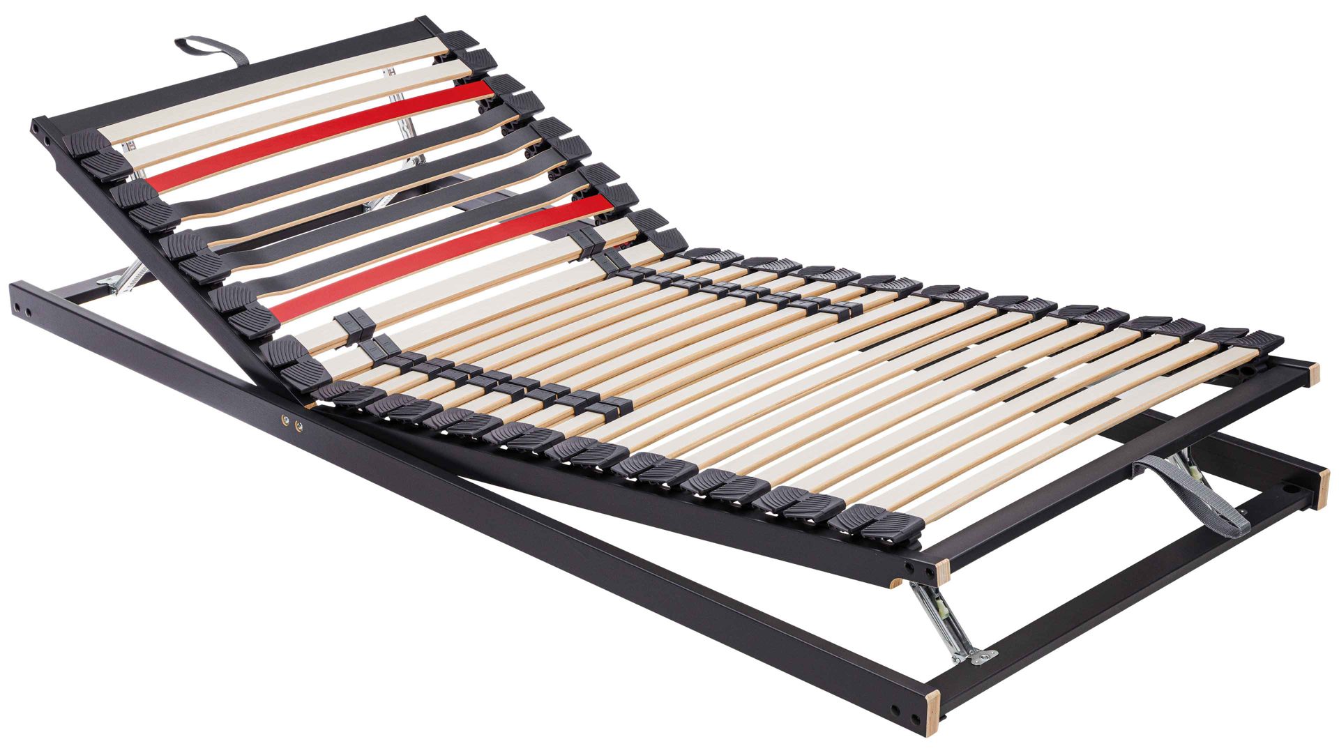 Lattenrost Interliving aus Holz in Anthrazit Interliving Lattenrost Serie 1950 - V6555 mit Hebehilfe manuell verstellbar – Liegefläche ca. 100 x 200 cm