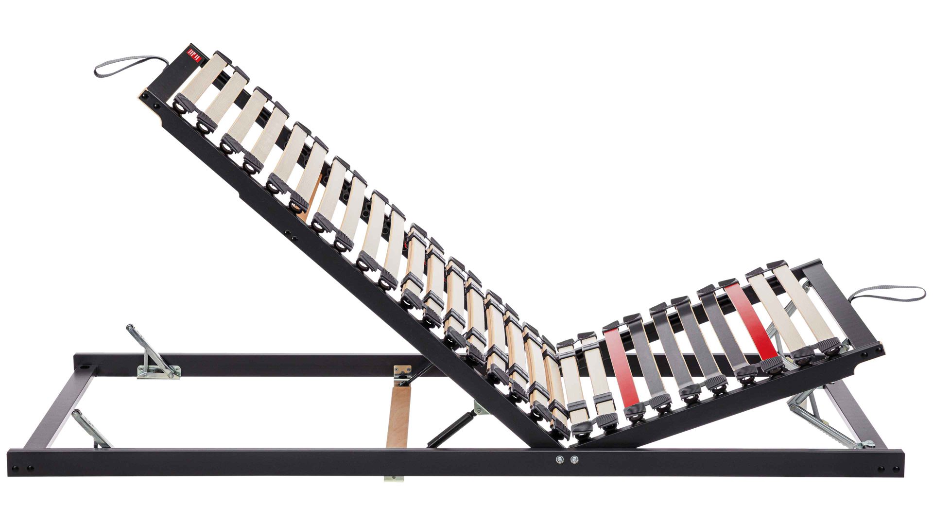 Lattenrost Interliving aus Holz in Anthrazit Interliving Lattenrost Serie 1950 manuell verstellbar – Liegefläche ca. 120 x 200 cm