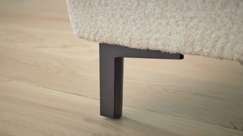 Funktionshocker Interliving aus Stoff in Weiß Interliving Sofa Serie 4054 – Funktionshocker HoF naturweiße Chenille & schwarze Metallfüße – ca. 130 x 60 cm