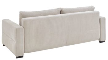 Einzelsofa Restyl aus Stoff in Beige Sofa Linett naturfarbener Cord 6576 & schwarze Holzfüße