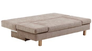 Schlafsofa Restyl aus Stoff in Beige Schlafsofa Tino beiger Bezug 2-6799 & Buchenholzfüße