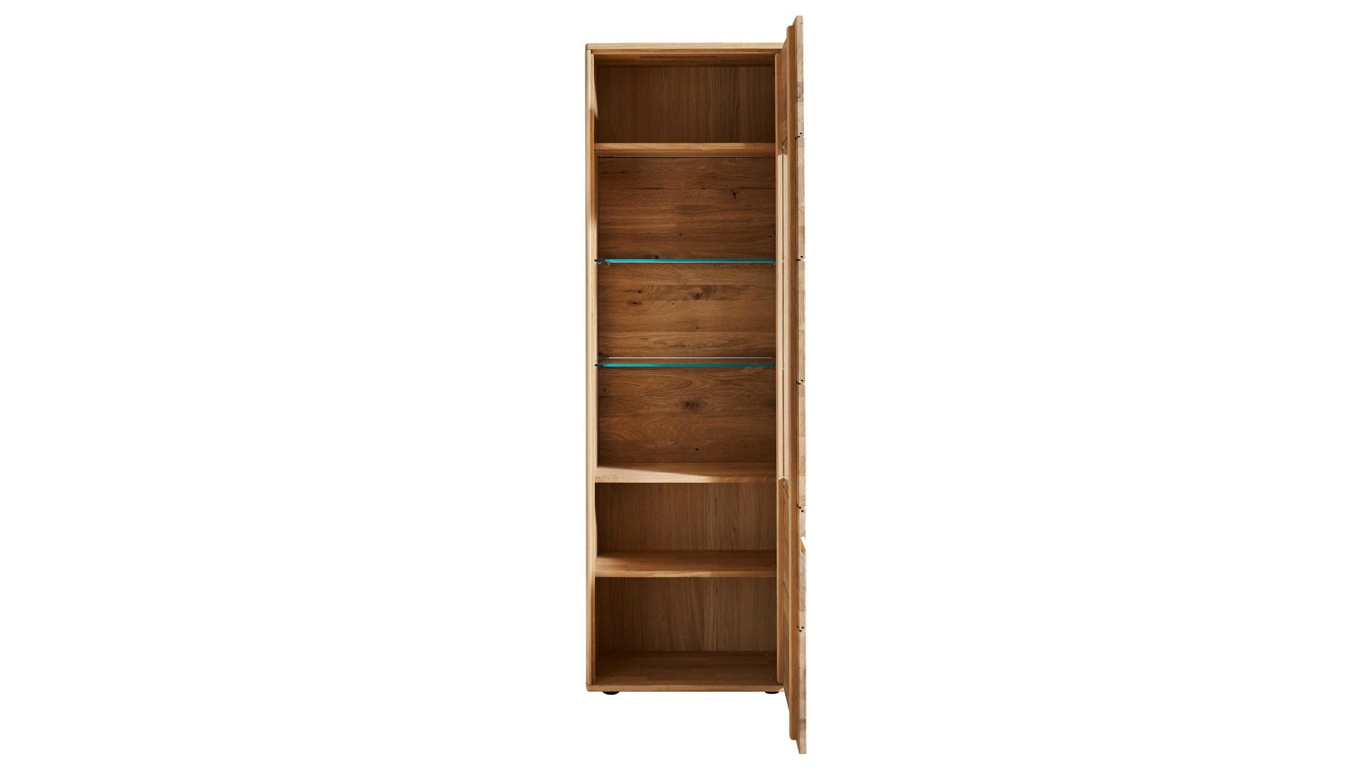 Wohnwand Decker aus Holz in Holzfarben Wohnkombination biancofarbene Wildeiche – vierteilig, Breite ca. 344 cm