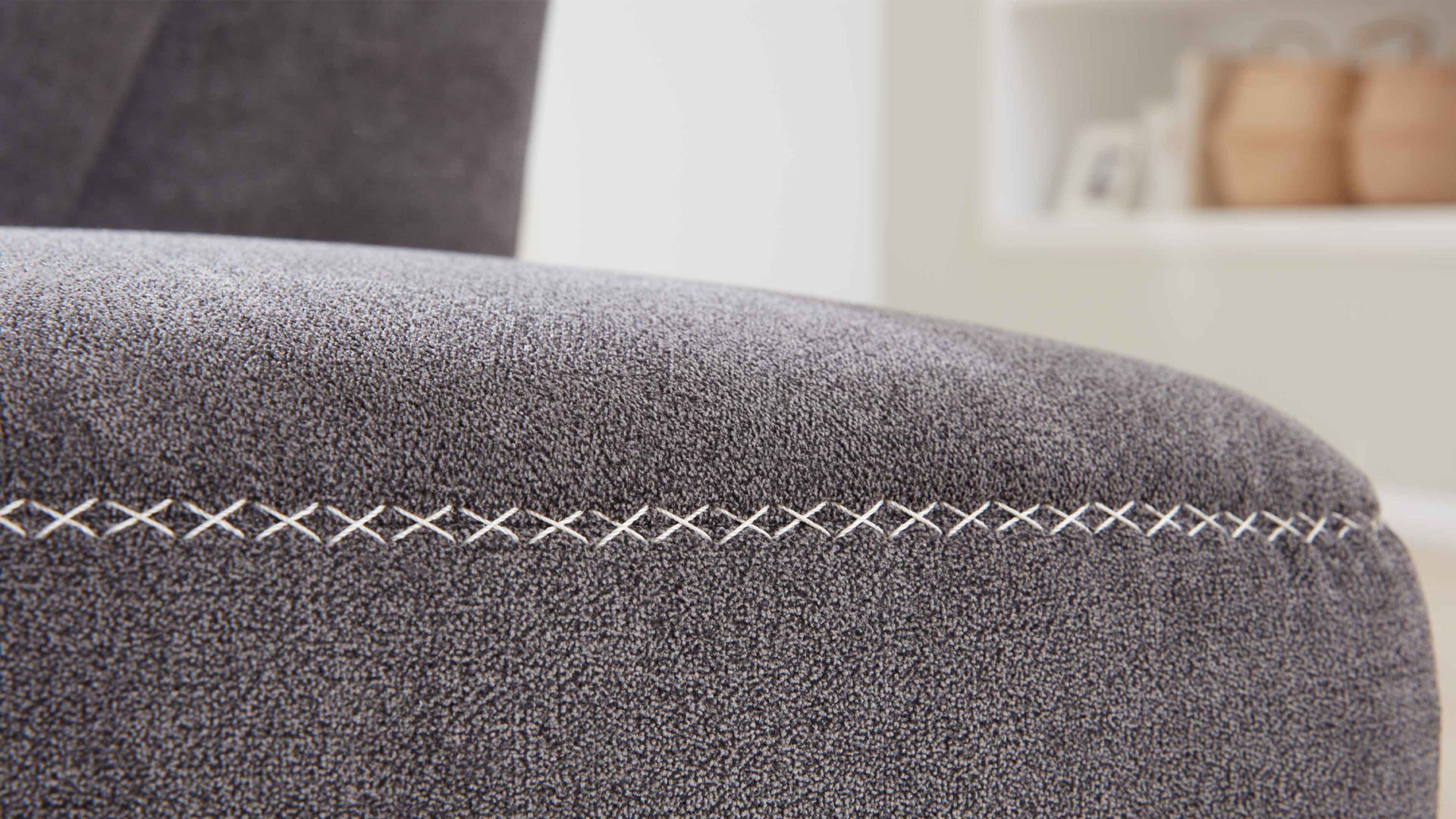 Ecksofa modulmaster aus Stoff in Grau Modulmaster MM-PP1058 - Ecksofa schieferfarbene Mikro-Chenille Charly & Wildeiche – Stellfläche ca. 273 x 243 cm