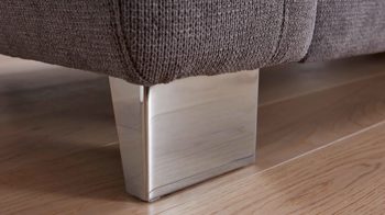 Ecksofa modulmaster aus Stoff in Grau Modulmaster MM-ZE1002 - Ecksofa graue Chenille Belle & Chromfüße - Stellfläche ca. 276 x 246 cm