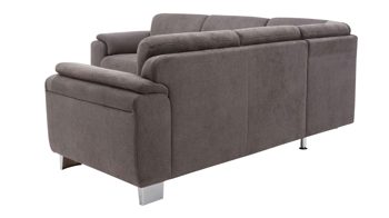 Ecksofa modulmaster aus Stoff in Grau Modulmaster MM-ZE1002 - Ecksofa graue Chenille Belle & Chromfüße - Stellfläche ca. 276 x 246 cm
