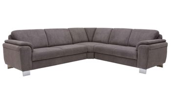 Ecksofa modulmaster aus Stoff in Grau Modulmaster MM-ZE1002 - Ecksofa graue Chenille Belle & Chromfüße - Stellfläche ca. 276 x 246 cm
