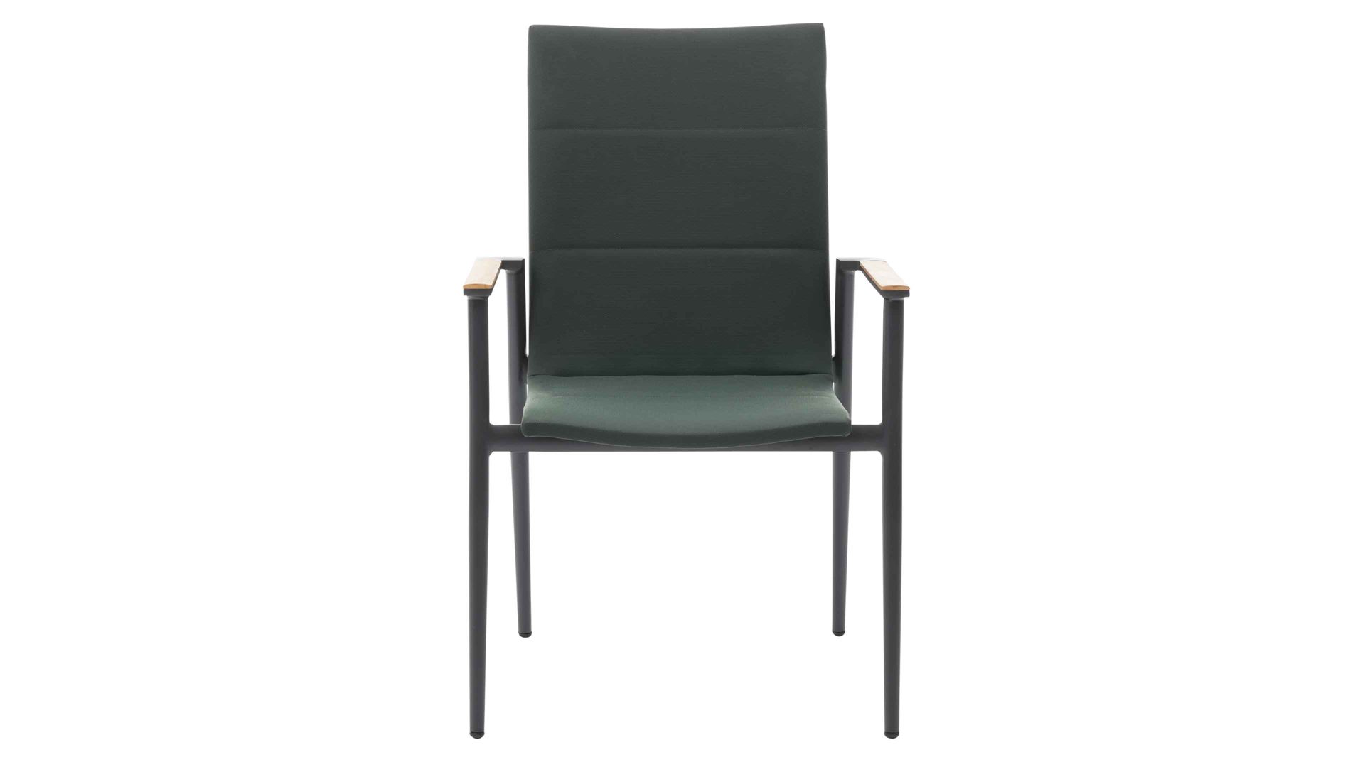 Gartenstuhl /-sessel Interliving aus Kunstfaser in Grün Interliving Gartenmöbel Serie 7001 – Hochlehnstuhl grünes TEXTILENE® & anthrazitfarbenes Aluminium