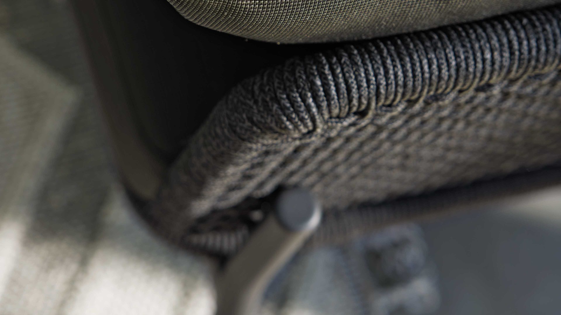 Gartensofa Interliving aus Kunstfaser in Dunkelgrau Interliving Gartenmöbel Serie 7005 - Eckmodul G709 graues Kordelgeflecht & dunkelgrauer Olefinbezug - ca. 78 x 78 cm